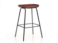 Barhocker Holzsitz 41×39×76 cm – Dunkelbraun/Schwarz – mit Fußreling für Hausbar